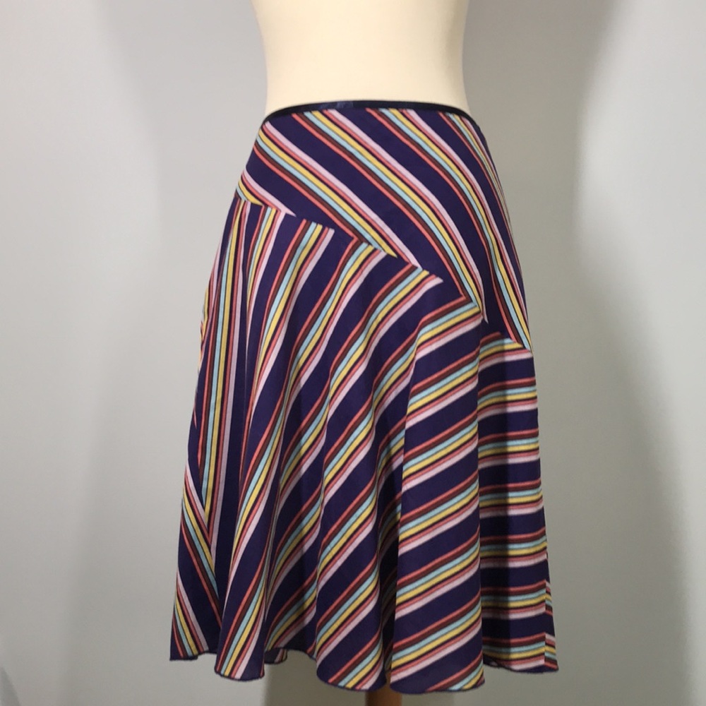 ANTHROPOLOGY TABITHA A-Line Cotton Skirt Stripes - Picture 5 of 6